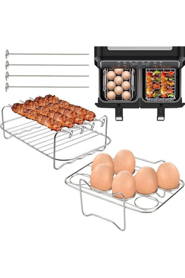NALACAL Air Fryer Rack, Compatible for Ninja Dual Air Fryer, Layered Dehydrator Racks, Air Fryer Acc
