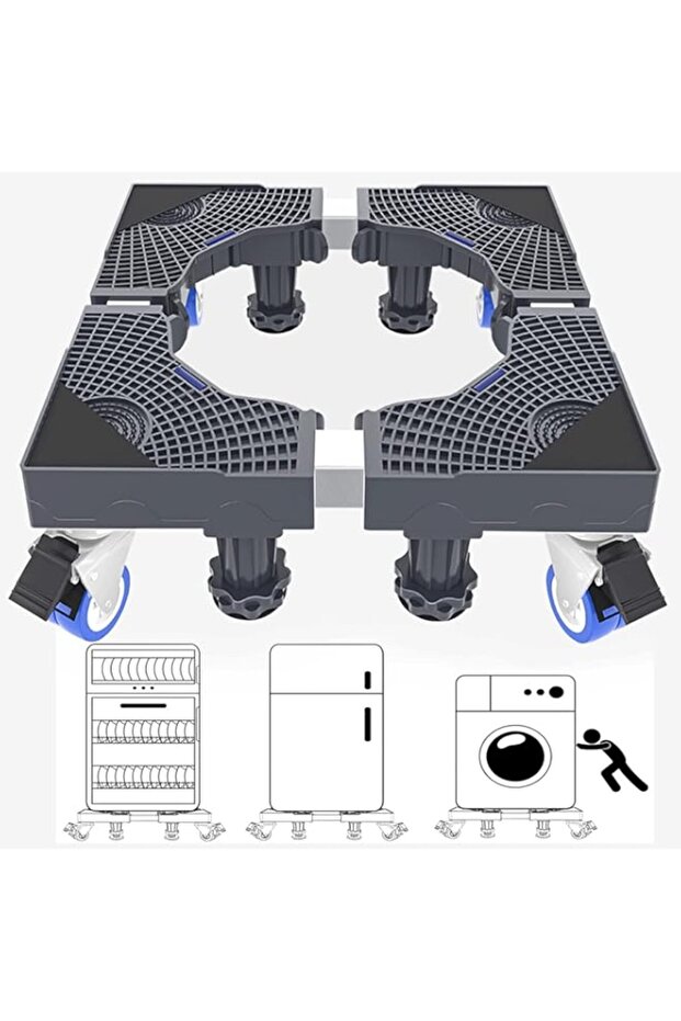 TDOO Adjustable Fridge Stand 8 Strong Feet, Washing Machine Stand Base, Universal Stand Base Refrige