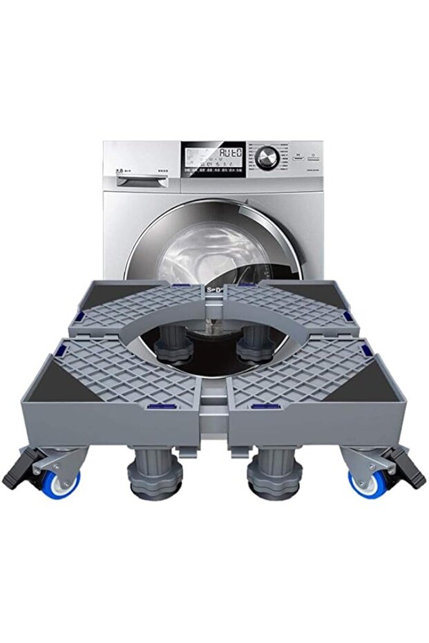 Double Tube Washing Machine Stand with 8 Strong Feet and 8 Rounds Swivel Lock Wheel For Refrigerator