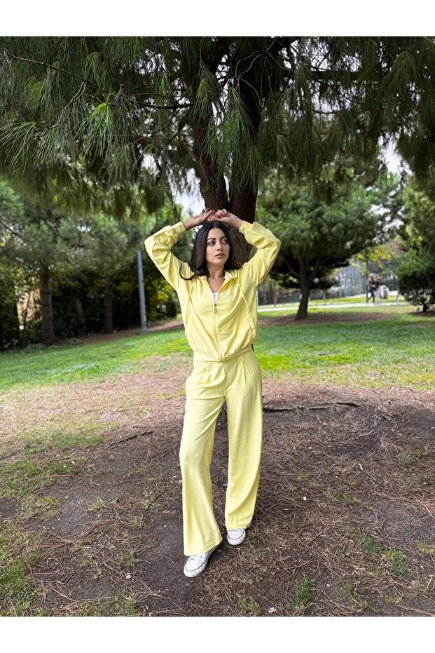 Women's Yellow Tracksuit Set-T1319