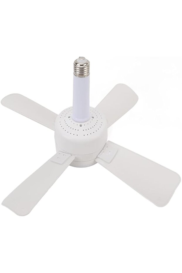 gernie Socket Fan Light, 1000 Lumens Adjustable Brightness White Modern Ceiling Fan with Lights and