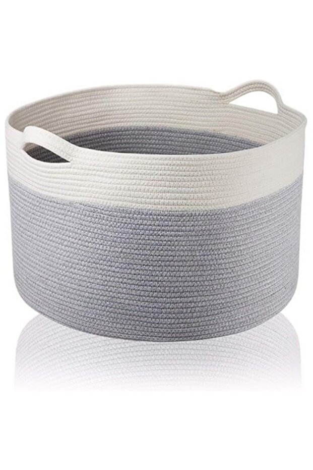 XXXLarge Cotton Rope Basket Woven Rope Laundry Basket Blanket Basket Laundry Hamper with Handles Dec