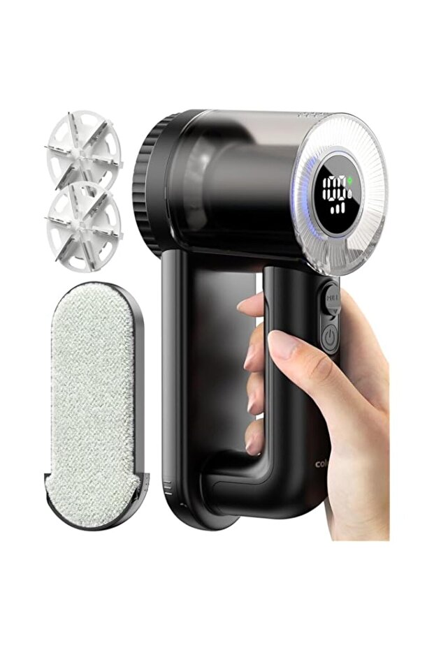 NALACAL Fabric Shaver Rechargeable, Electric Lint Remover Shaver with 3 Blades & Digital Display, El