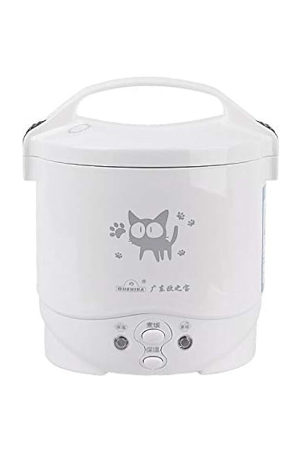 FOCUHUNTER Mini Rice Cooking 1-3 Cup Uncooked Portable Rice Cooker 1L Small Capacity Stainless Steel