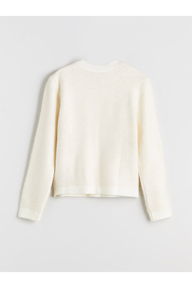 Bisiklet Yaka Kadın Triko Hırka - 6