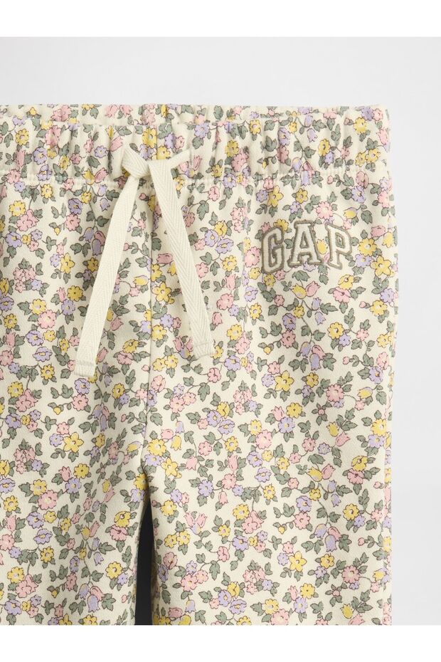 Kız Bebek Çiçek Desenli Relaxed Logo Pull-On Jogger Eşofman Altı - 2