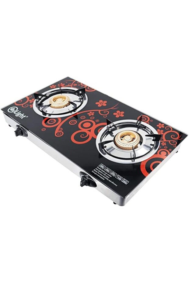 Mr. Light Two Burner Gas stove With Glass Top MRGB2550-2GS, Automatic Ignition With Blue Flame Techn