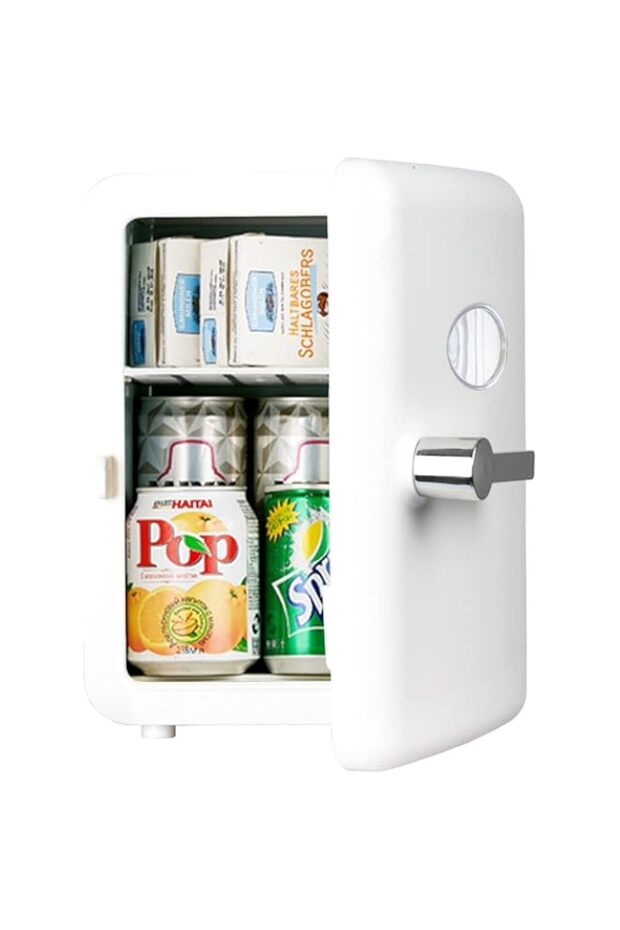 TDOO Mini Fridge, Portable Mini Fridge 6-Can Travel Compact Refrigerator, AC/DC Portable Thermoelect