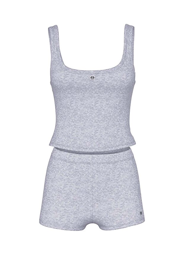 %100 Pamuklu Atlet & Şort Pijama Takımı - 3
