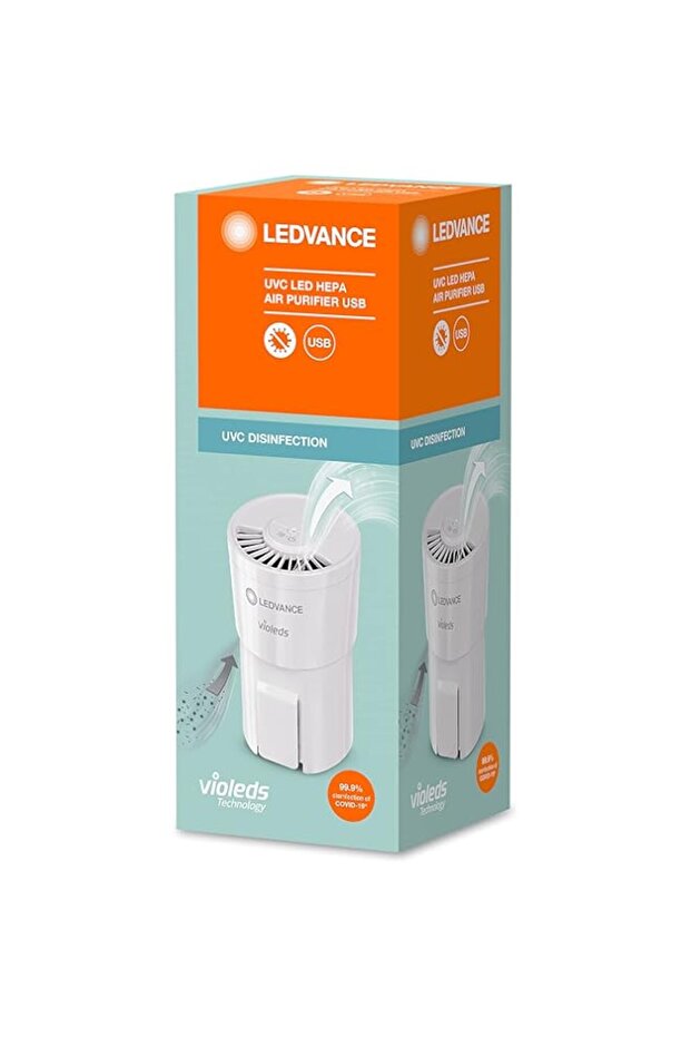 Ledvance UVC HEPA Air Purifier, Air Cleaning with Full UV-C Power for Desinfecting The Air From Viru