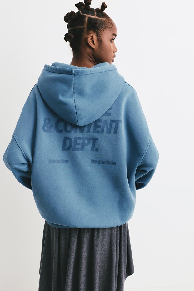 Yazılı panelli sweatshirt - 4