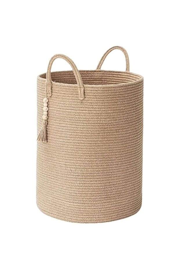 OYDAS Laundry Basket, Laundry Hamper, Clothes Hamper Jute Rope Laundry Hamper Woven Laundry Basket C