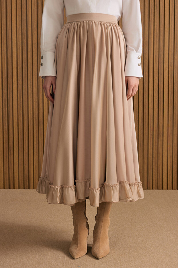 Fırfırlı Şifon Etek - 2