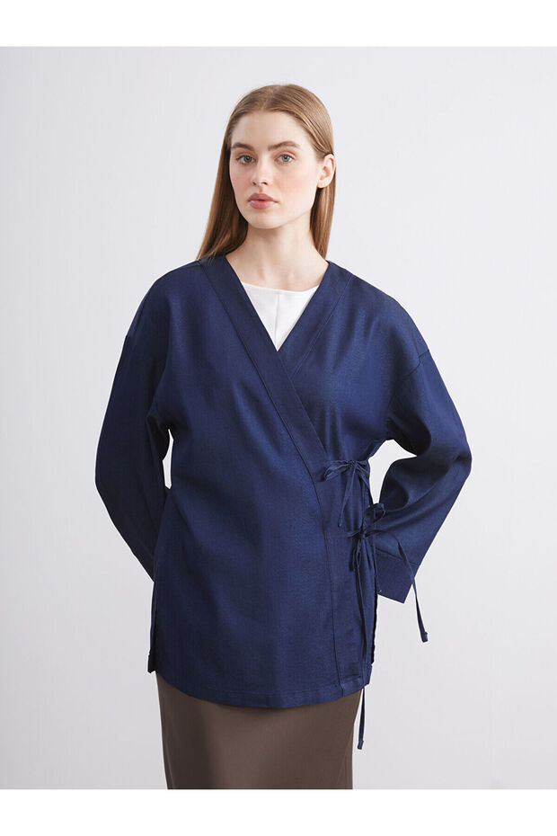 Double Breasted Collar Women's Kimono
