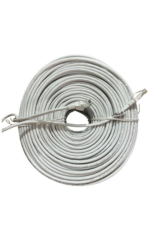 كابل انترنت 70 متر Cat 6 ابيض بسرعات نقل عالية