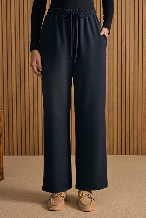 Beli Lastikli Örme Pantolon - 2