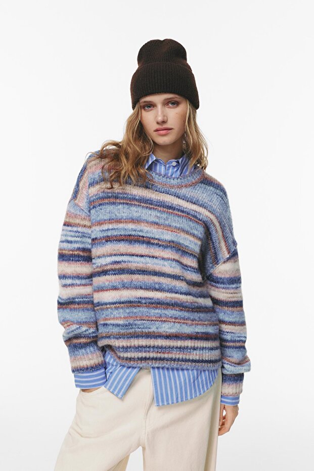 Çizgili örgü kazak - 2