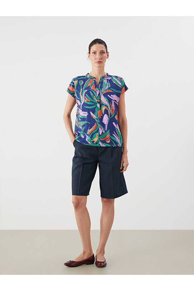 بلوزة منقوشة بياقة كشكو - 2