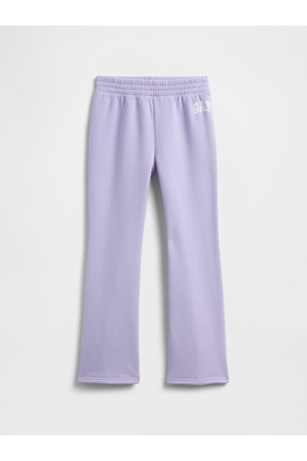 Kız Çocuk Lila Relaxed Logo Bootcut Eşofman Altı - 1