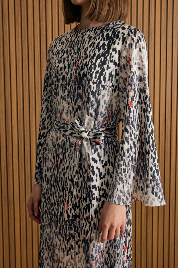 Leopar Desenli Elbise - 6