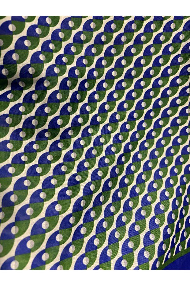 Blue Green Patterned Shawl - 3