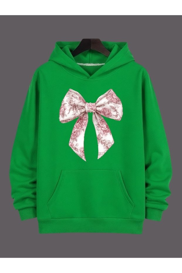 Unisex Men/Women Ribbon Colorful Custom Printed Cotton Oversize Hooded Sweatshirt