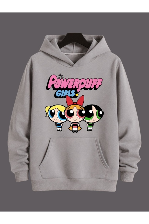 Unisex Powerpuff Girls Colorful Custom Printed Cotton Oversize Hooded Sweatshirt