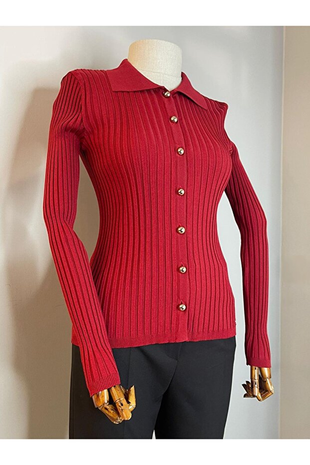 بلوزة-جاكيت تريكو بأزرار - 1