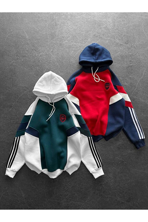 AFC Nakış Logo Oversize Kapşonlu Sweatshirt - 7