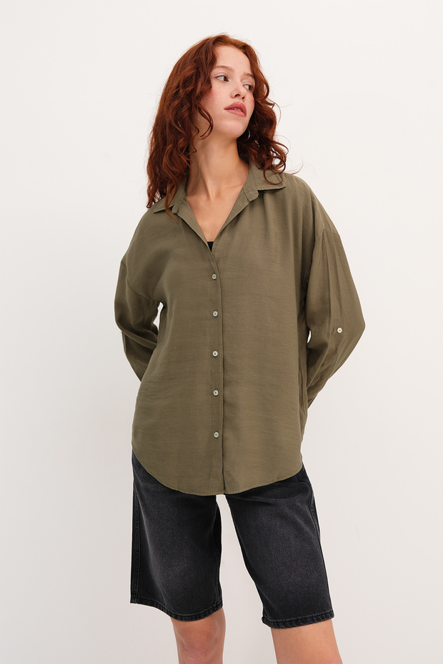 Uzun Kollu Düğmeli Gömlek G2893 - 5