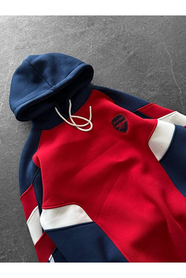 AFC Nakış Logo Oversize Kapşonlu Sweatshirt - 5