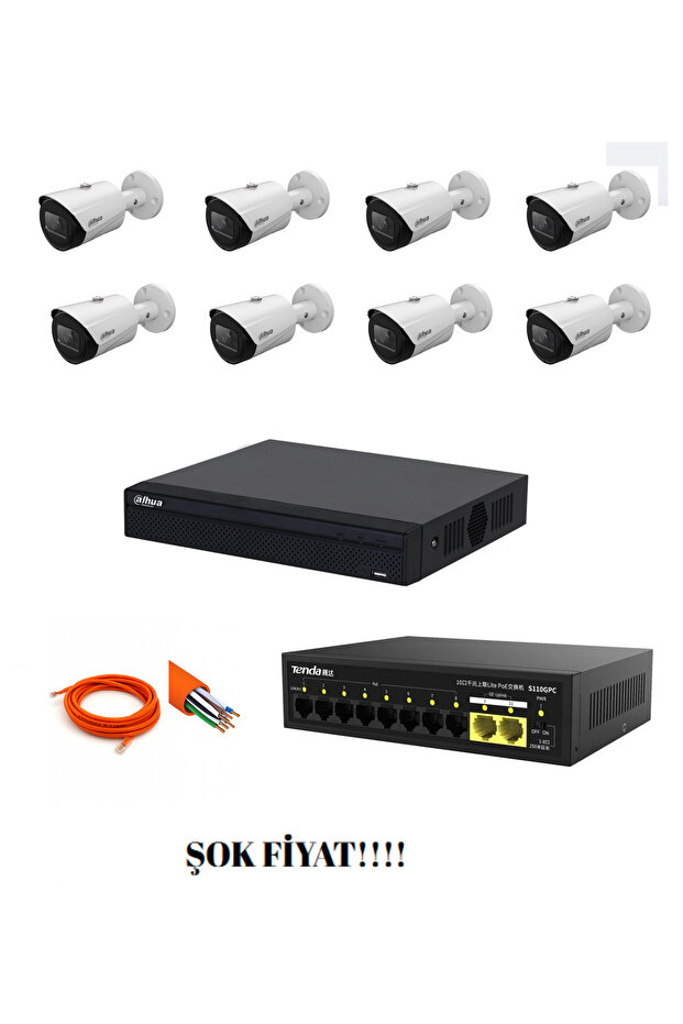 Dahua 8'Lİ 2MP IP set - 1