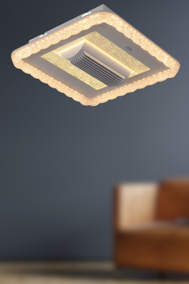 Rana 3 Renk Ledli Vantilatör Aydınlatma Kare - 1