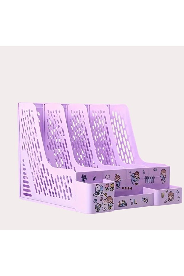 منظم بتصميم وحدات مع 4 أقسام مع حامل أقلام وحامل مجلات وملف وصندوق أرشيف قابل للفك (إم جي 124)