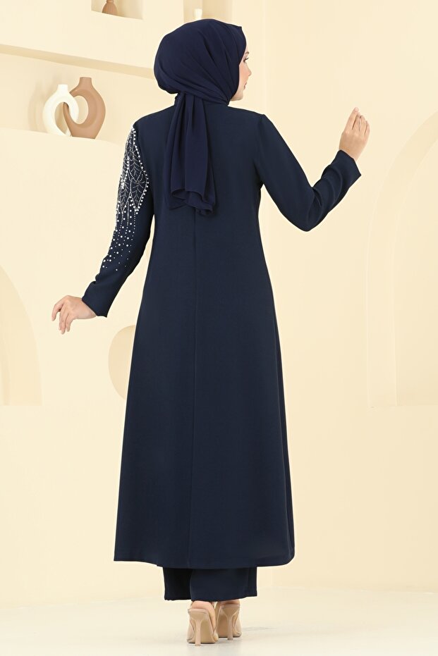 Yaprak Detay Taşlı Takım 8098ABK1075-MS Laci - 5