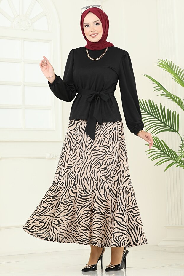 Desenli Helen Etekli Takım 4114PM271-MS Desen1 Zebra&Vizyon - 2