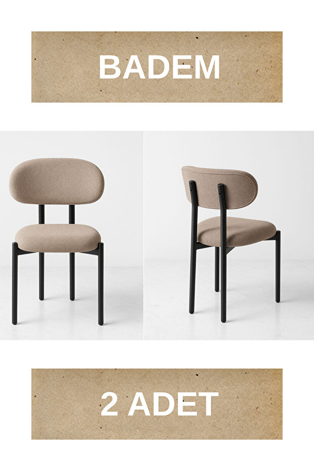 2 Adet, Badem Sandalye, - 1