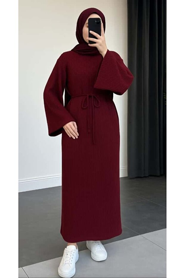 İspanyol Kol Triko Elbise - 1