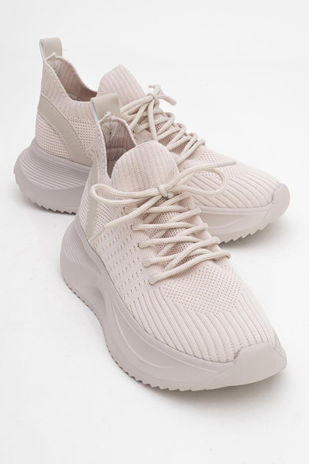 Lace-up Women's Sneakers BEIGE