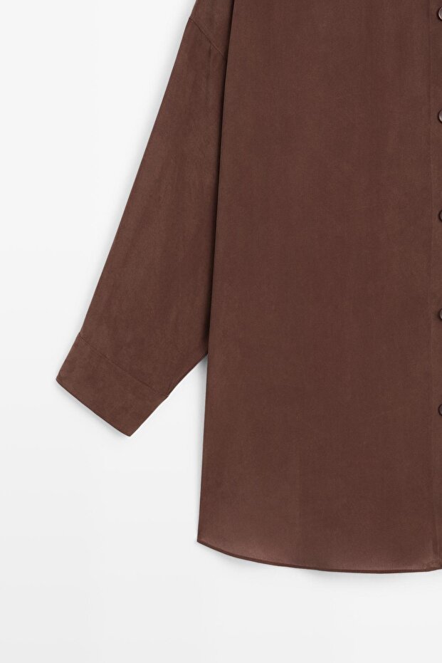 Dökümlü uzun gömlek - 7