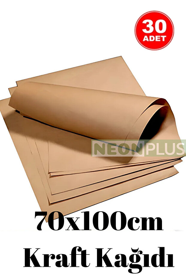 NEON PLUS 30 Adet Kraft Kağıdı 70x100cm , Çeyiz Kaplama,Hediye Pakedi Kağıdı
