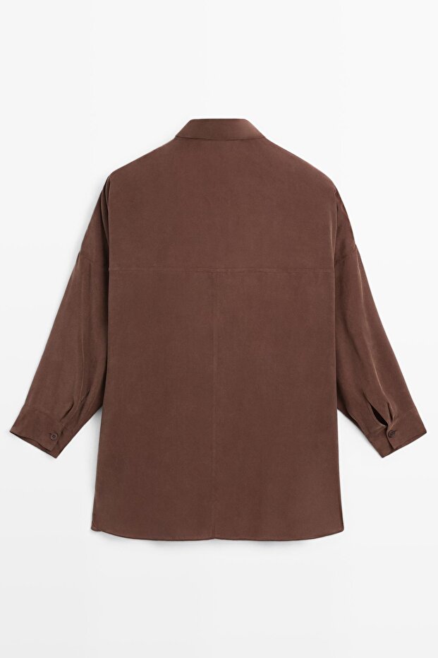 Dökümlü uzun gömlek - 8