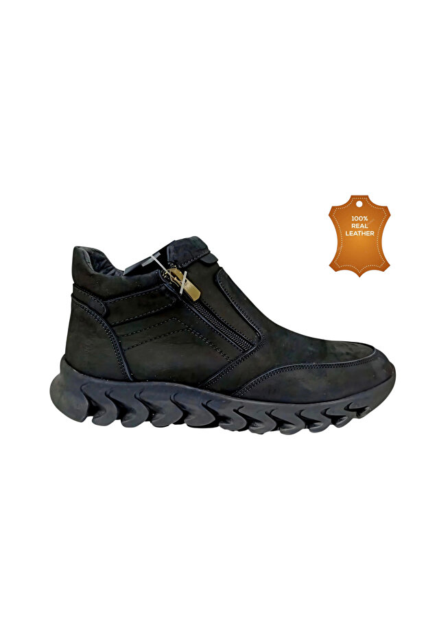 Anatomic Comfort Hakiki Deri Çift Fermuarlı Erkek Bot - 1