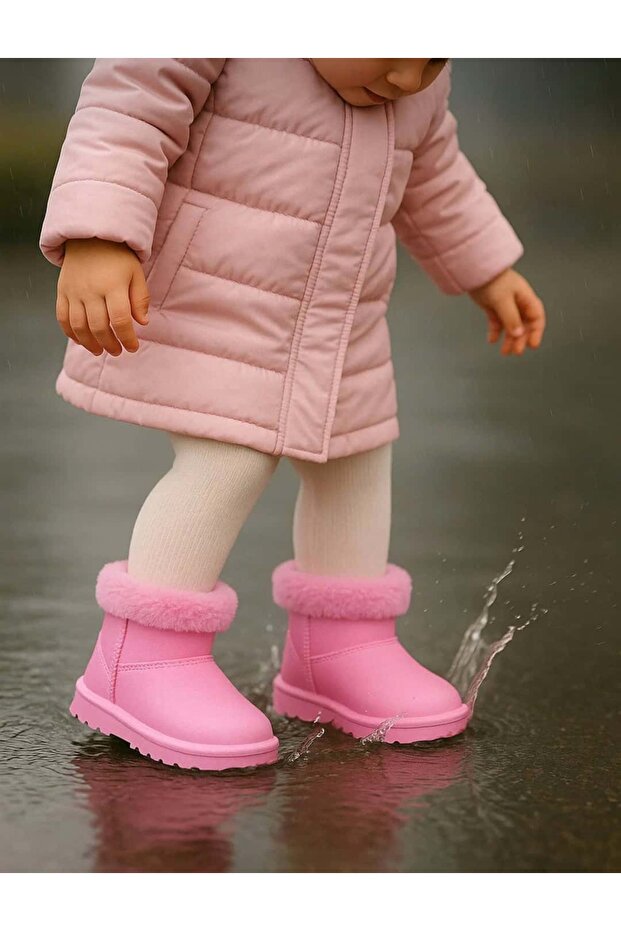 Kız Çocuk Yağmur Botu, Su Geçirmez Bot, Çocuk Hafif Tabanlı Bot, Yağmur Çizmesi - 1