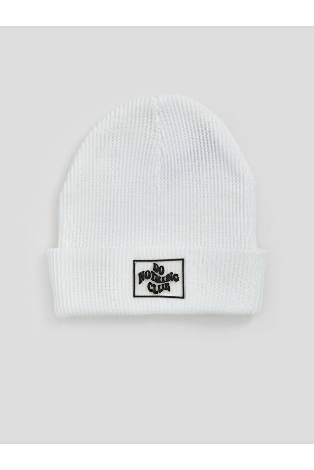 Label Printed Girl's Knitwear Beret