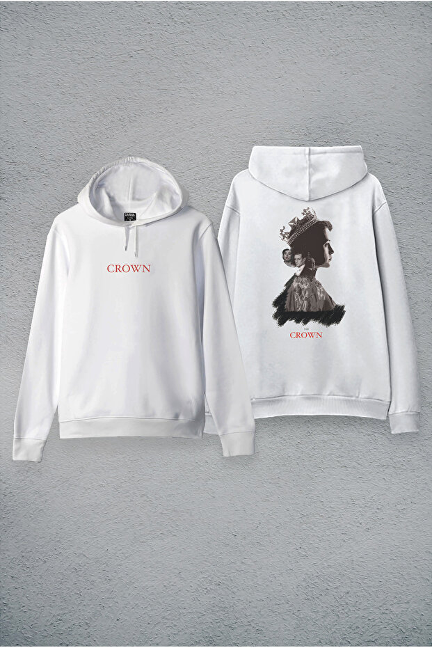 The Crow Printed White Hooded Hoodie Sweatshirt Hoodie
