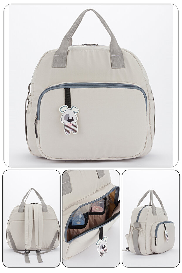 Gray Mother Baby Care Backpack