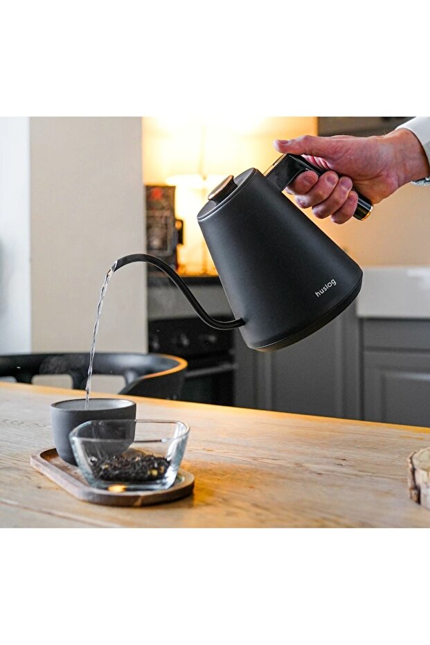 Electric Kettle Huslog, Gooseneck, Coffee Preparation Program, Temperature Control, 360° Rotating B - 2