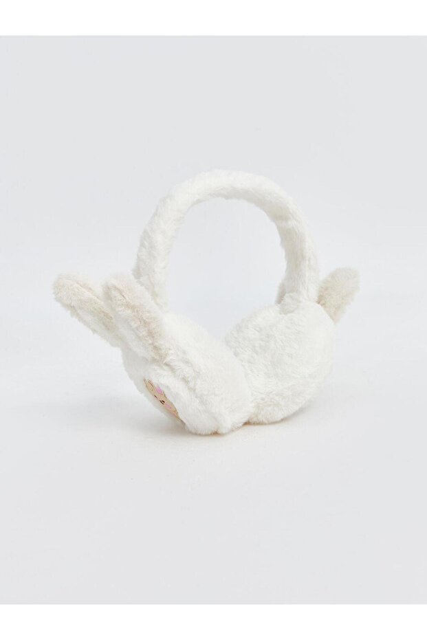 Rabbit Embroidered Girl's Plush Headphones (W5)