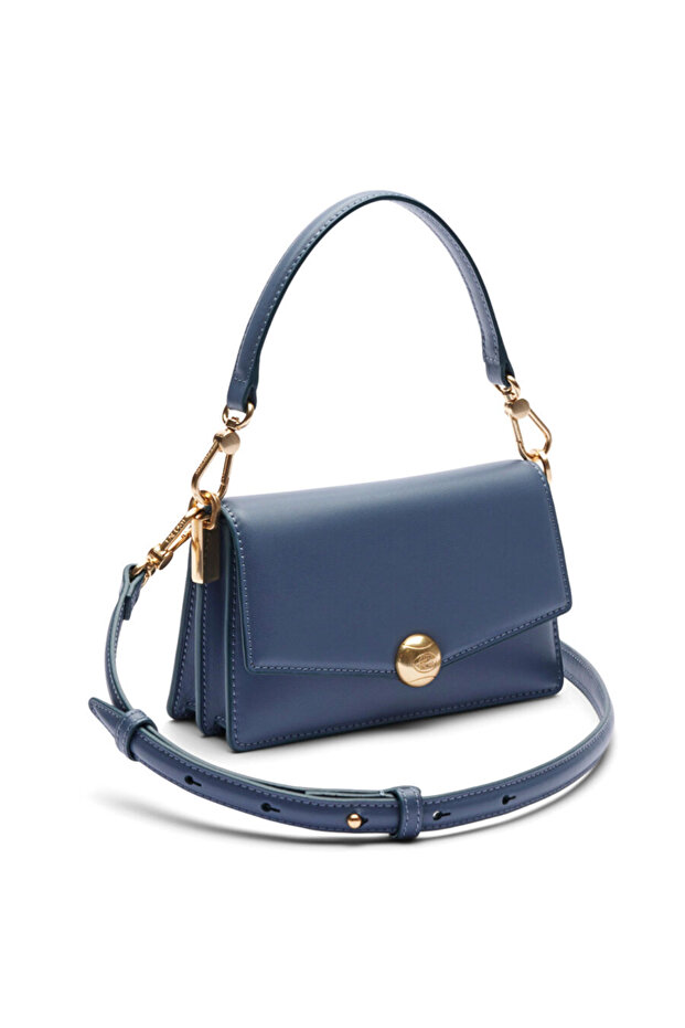 Small Tennis Bliss Blue Leather Women's Shoulder Bag Elsbeauty